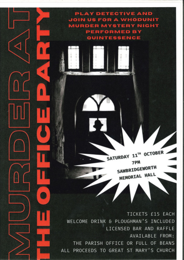 Murder at The Office Party at Sawbridgeworth Memorial Hall