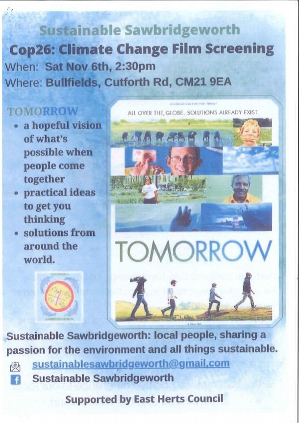Sustainable Sawbridgeworth - Cop26:Climate Change Film Screening
