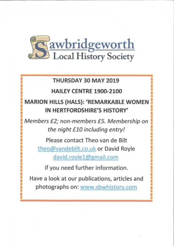 Sawbridgeworth Local History Society evening meeting