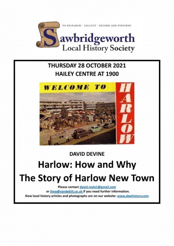 Sawbridgeworth Local History Society - David Devine - Harlow: How and Why