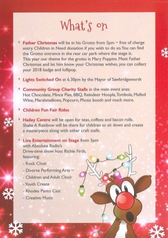 Here is our Christmas Lights & Fayre party I hope you can all make it!