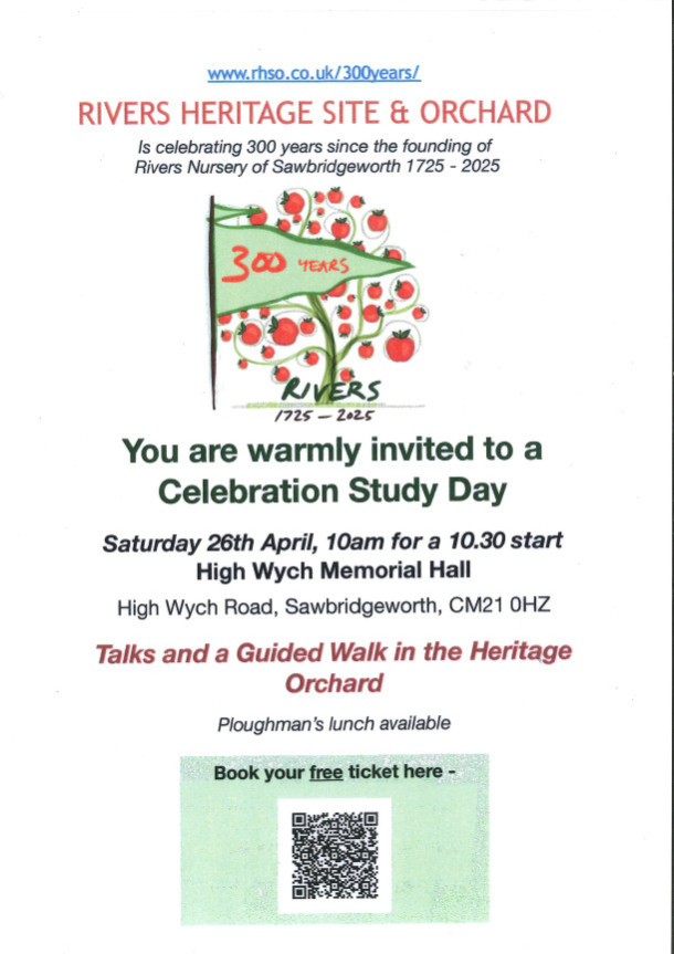 Rivers Heritage Site & Orchard - Celebration Study Day - SOLD OUT!