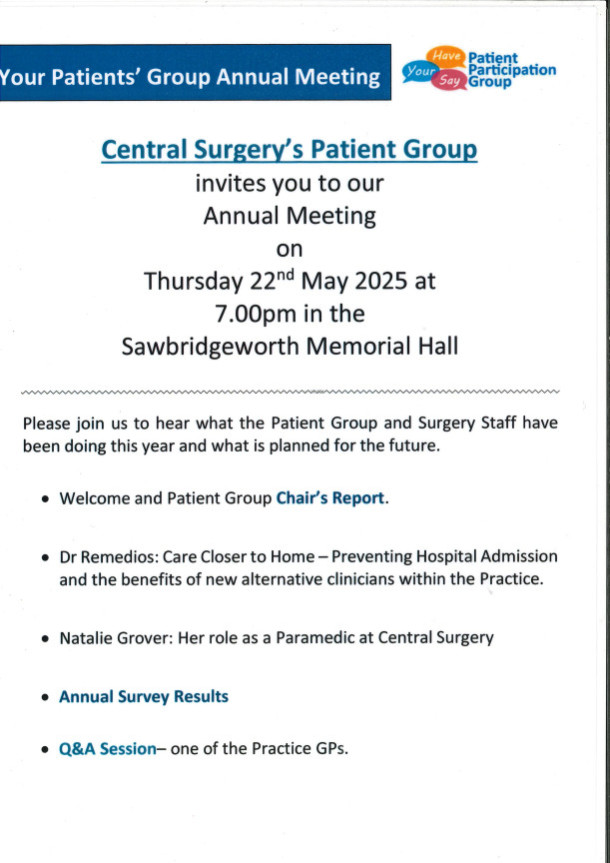 Central Surgery’s Patient Group - Annual Meeting 2025