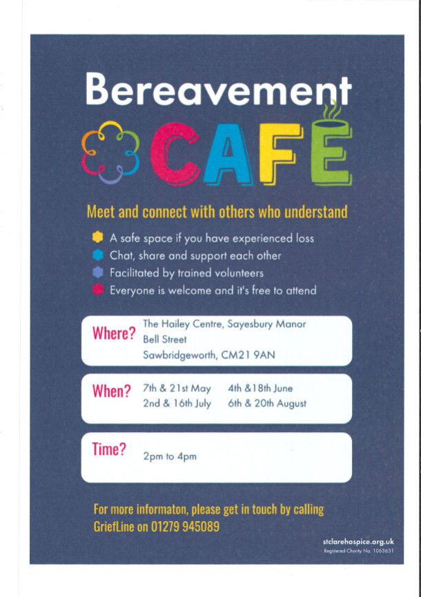 Bereavement Cafe 20 August 2024