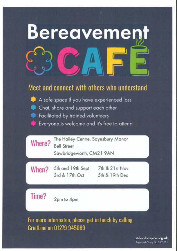 Bereavement Cafe 3rd Oct 2023