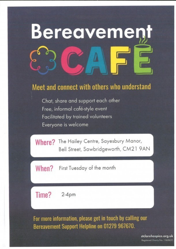 Bereavement Cafe at The Hailey Centre, Sawbridgeworth