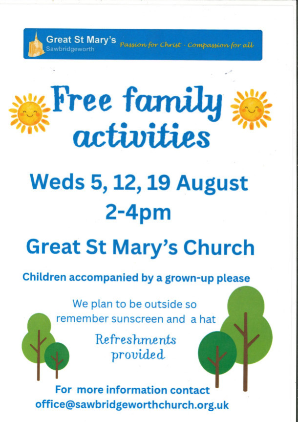 Free Family Activities 12 Aug 26