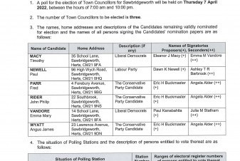 Notice of poll and situation of polling stations